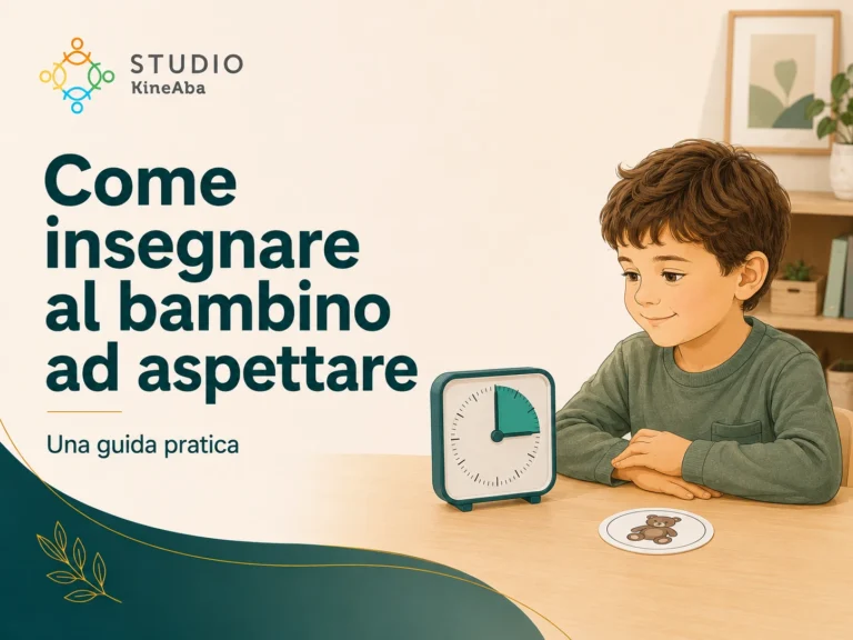 Bambino che impara ad aspettare utilizzando un timer visivo durante un'attività educativa